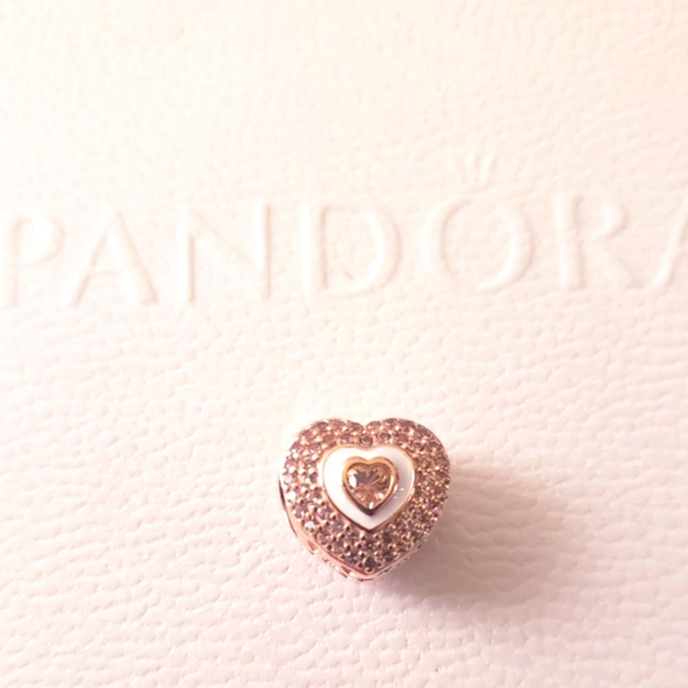 ❤️Authentic Pandora ⭐️RETIRED⭐️ ROSE HEART CHARM - Picture 3 of 7